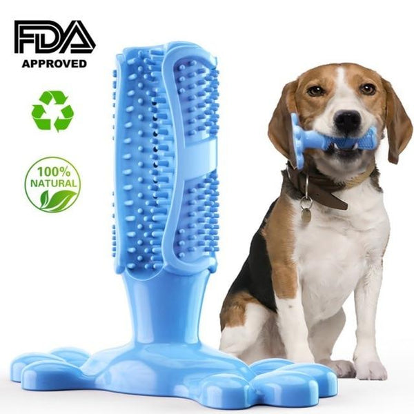 Pet Chew Toy Dog Toothbrush Doggy Brush Stick Soft Rubber Teeth Cleaning Dot Massage Toothpaste for Teeth Cleaning Fit 0-50lb