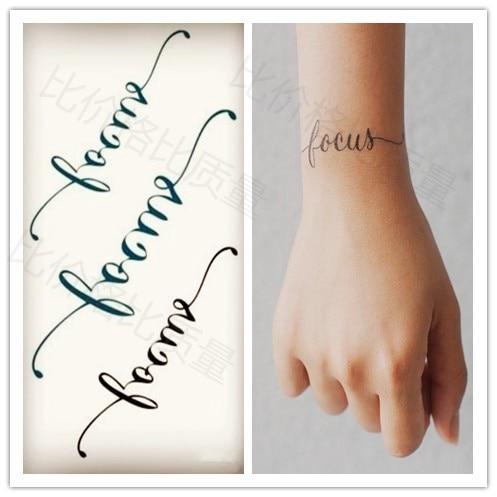 Waterproof Temporary Tattoo Sticker Black Devil Doesn't Sleep English Letters Flash Tatoo Fake Tatto Neck Wrist For Woman Men