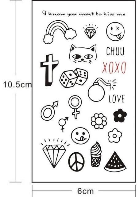 Waterproof Temporary Tattoo Sticker Black Devil Doesn't Sleep English Letters Flash Tatoo Fake Tatto Neck Wrist For Woman Men
