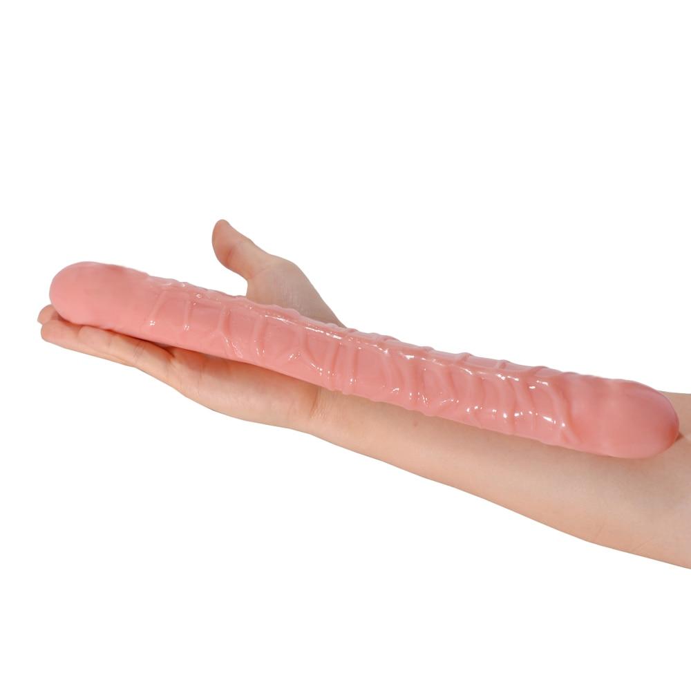 Long Realistic Dildo Double Ended Fake Jelly Penis Erotic with 10 Speed Bullet Vibrator for Women Lesbian Butt Plug Sex Shop