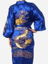 Bathrobe Men Satin Silk Robe Embroidery Dragon Kimono Sleepwear China Fashion Style Big Size Man Pyjamas