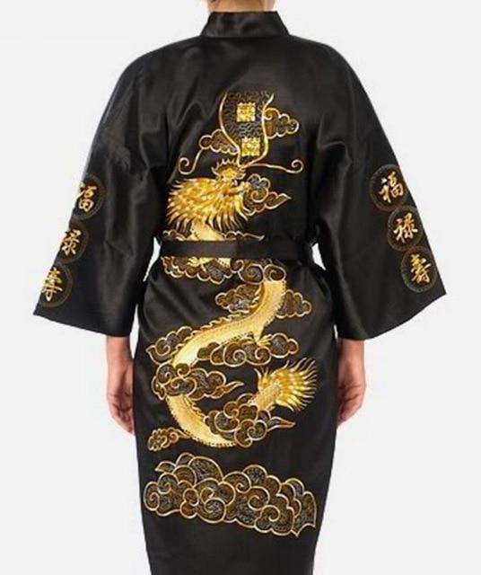 Bathrobe Men Satin Silk Robe Embroidery Dragon Kimono Sleepwear China Fashion Style Big Size Man Pyjamas