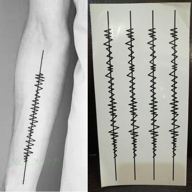 Waterproof Temporary Tattoo Sticker stripe Bar code streak line Fake Tatto Flash Tatoo Back leg Abdomen Arm for  Men Women