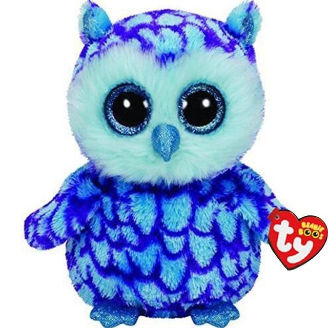 Ty Beanie Boos Plush Toy Owl Penguin Dog Giraffe Cat Raccoon Sheep Bat Cattle Plush Animal Toy Gift for Children 15cm