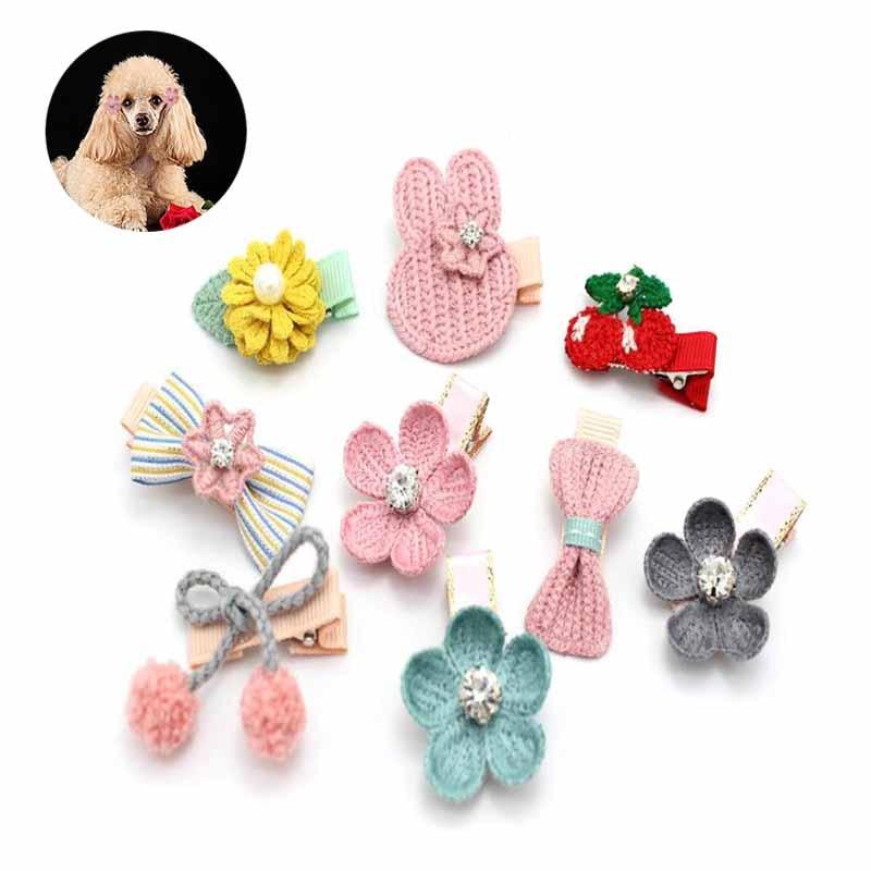 Pet supplies Baby Bow Girl Hair Accessories Cute Pet Dog Hair Accessories Handmade Flowers With Clip Dog Grooming Woman Jewelry