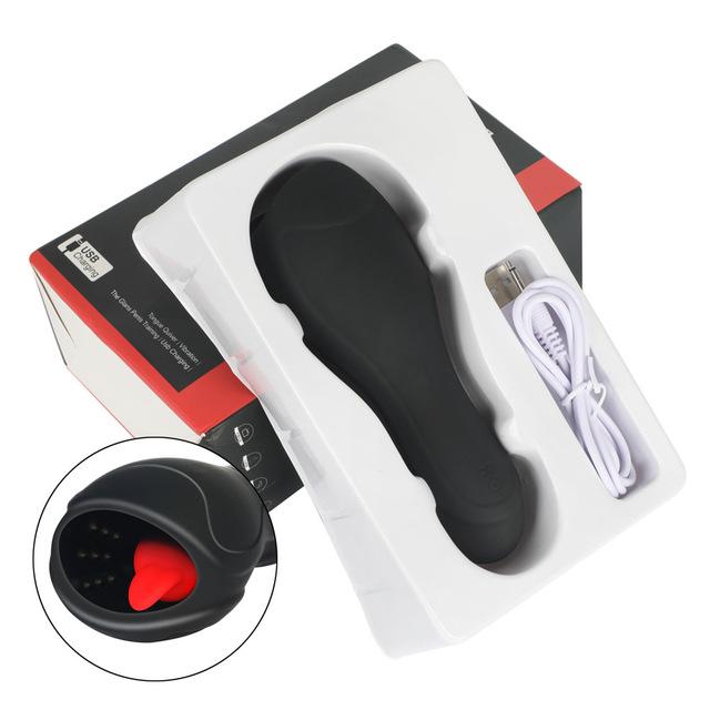 Tongue Vibrating Glans Stamina Trainer Vibrator Penis Massager Male Masturbator Dick Stimulator Delay Lasting Sex Toys for Men