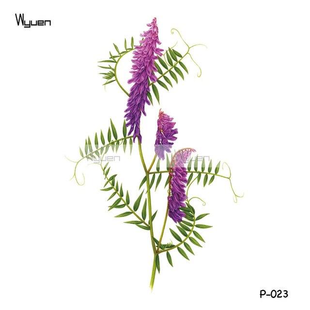 Wyuen Flower Waterproof Temporary Tattoo Stickers for Women on The Body Art Blossom Fake Tattoo 9.8X6cm Translated Tatoo P-029