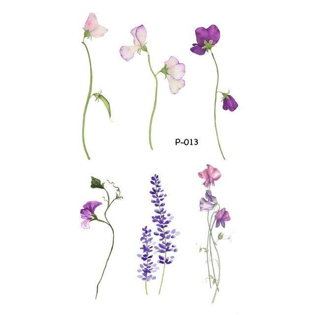 Wyuen Flower Waterproof Temporary Tattoo Stickers for Women on The Body Art Blossom Fake Tattoo 9.8X6cm Translated Tatoo P-029