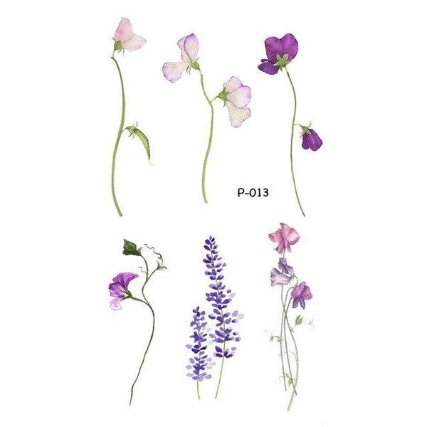 Wyuen Flower Waterproof Temporary Tattoo Stickers for Women on The Body Art Blossom Fake Tattoo 9.8X6cm Translated Tatoo P-029