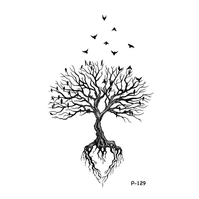 Wyuen Flower Waterproof Temporary Tattoo Stickers for Women on The Body Art Blossom Fake Tattoo 9.8X6cm Translated Tatoo P-029