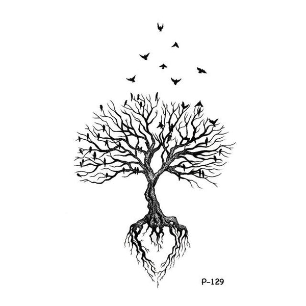 Wyuen Flower Waterproof Temporary Tattoo Stickers for Women on The Body Art Blossom Fake Tattoo 9.8X6cm Translated Tatoo P-029