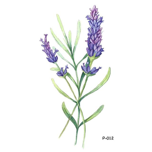 Wyuen Flower Waterproof Temporary Tattoo Stickers for Women on The Body Art Blossom Fake Tattoo 9.8X6cm Translated Tatoo P-029