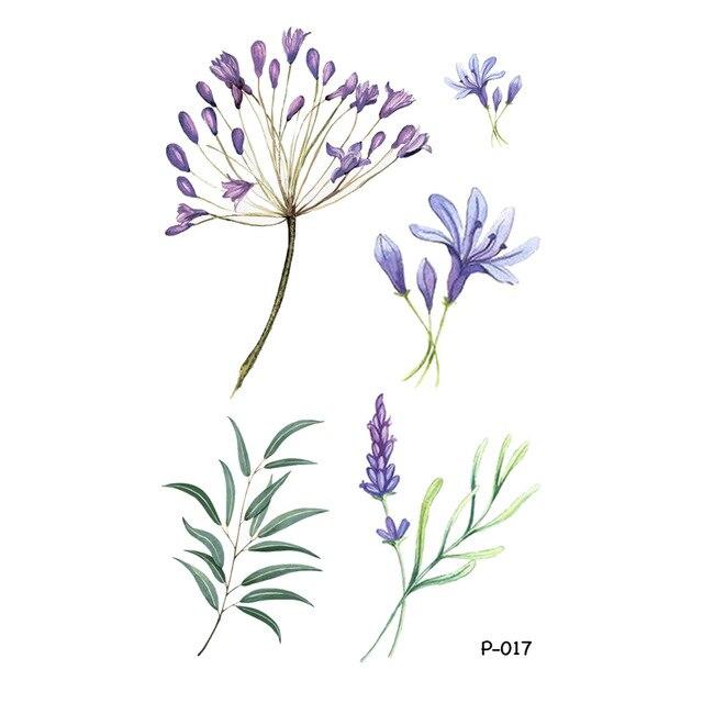 Wyuen Flower Waterproof Temporary Tattoo Stickers for Women on The Body Art Blossom Fake Tattoo 9.8X6cm Translated Tatoo P-029