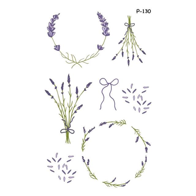 Wyuen Flower Waterproof Temporary Tattoo Stickers for Women on The Body Art Blossom Fake Tattoo 9.8X6cm Translated Tatoo P-029