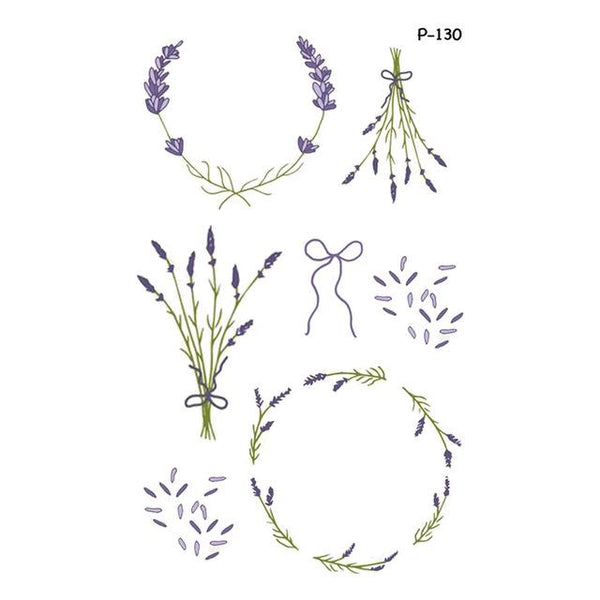 Wyuen Flower Waterproof Temporary Tattoo Stickers for Women on The Body Art Blossom Fake Tattoo 9.8X6cm Translated Tatoo P-029