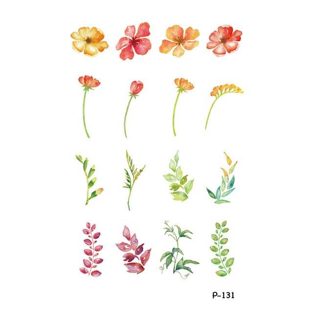 Wyuen Flower Waterproof Temporary Tattoo Stickers for Women on The Body Art Blossom Fake Tattoo 9.8X6cm Translated Tatoo P-029