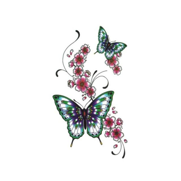 Wyuen Bird Temporary Tattoo for Adult  Waterproof Tatoo Stickers Body Art Beautiful 3D Butterfly Fake Tattoo for Women A-078