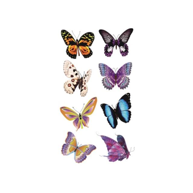 Wyuen Bird Temporary Tattoo for Adult  Waterproof Tatoo Stickers Body Art Beautiful 3D Butterfly Fake Tattoo for Women A-078