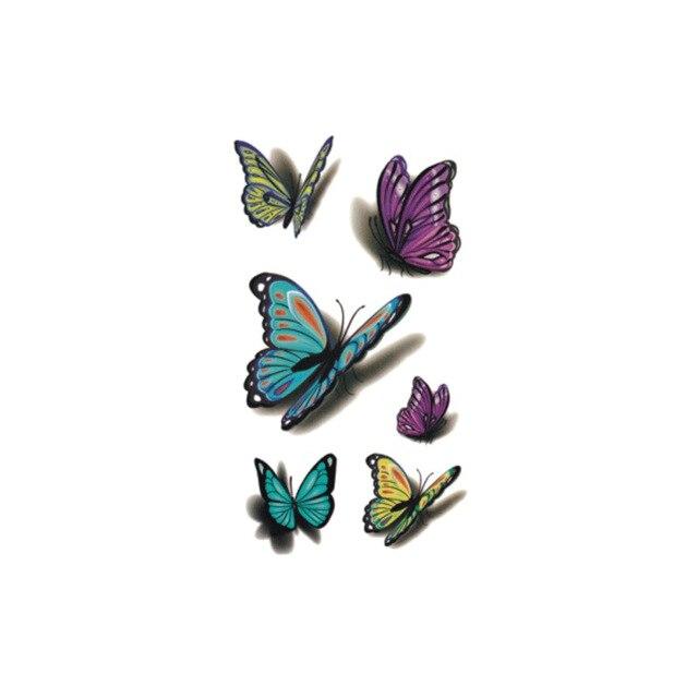 Wyuen Bird Temporary Tattoo for Adult  Waterproof Tatoo Stickers Body Art Beautiful 3D Butterfly Fake Tattoo for Women A-078