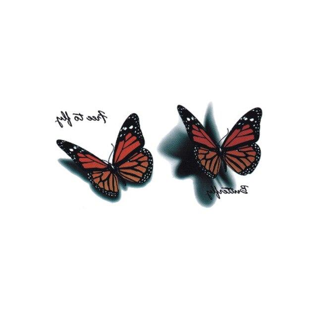 Wyuen Bird Temporary Tattoo for Adult  Waterproof Tatoo Stickers Body Art Beautiful 3D Butterfly Fake Tattoo for Women A-078