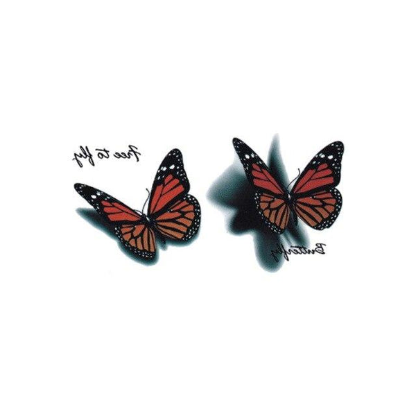 Wyuen Bird Temporary Tattoo for Adult  Waterproof Tatoo Stickers Body Art Beautiful 3D Butterfly Fake Tattoo for Women A-078