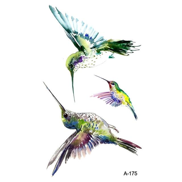 Wyuen Bird Temporary Tattoo for Adult  Waterproof Tatoo Stickers Body Art Beautiful 3D Butterfly Fake Tattoo for Women A-078