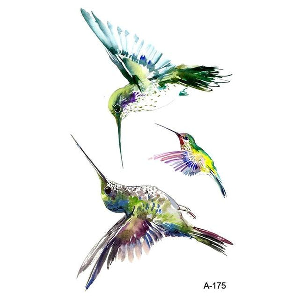 Wyuen Bird Temporary Tattoo for Adult  Waterproof Tatoo Stickers Body Art Beautiful 3D Butterfly Fake Tattoo for Women A-078