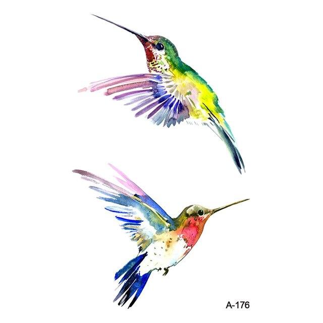 Wyuen Bird Temporary Tattoo for Adult  Waterproof Tatoo Stickers Body Art Beautiful 3D Butterfly Fake Tattoo for Women A-078
