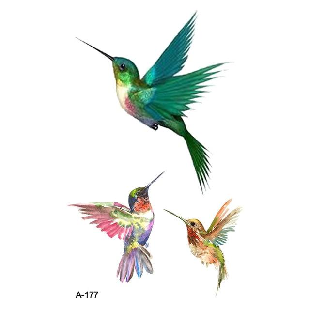 Wyuen Bird Temporary Tattoo for Adult  Waterproof Tatoo Stickers Body Art Beautiful 3D Butterfly Fake Tattoo for Women A-078