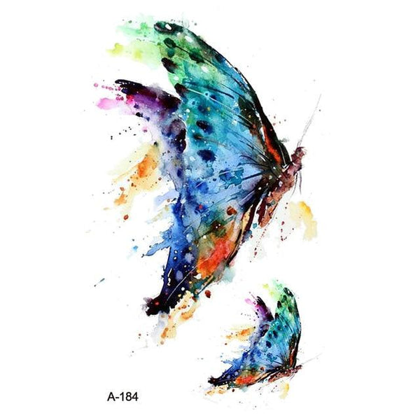Wyuen Bird Temporary Tattoo for Adult  Waterproof Tatoo Stickers Body Art Beautiful 3D Butterfly Fake Tattoo for Women A-078
