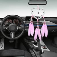 Car Ornament Handmade Indian Dream Catcher Net with Feathers Wind Chimes Wall Hanging Dreamcatcher Craft Gift Home Decoration