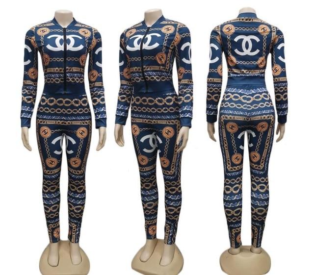 Hot new products in 2019, fashionable, personalized and artistic printing style, short round collar T-shirt + sexy pants, YL