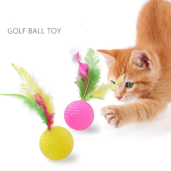 [MPK Store] Cat Toy, Cat Golf Ball with Feather