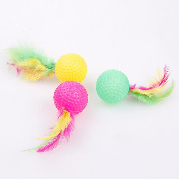 [MPK Store] Cat Toy, Cat Golf Ball with Feather