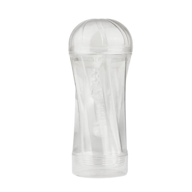 Crystal Silicone Vaginal Pussy Cup Male Masturbation Penis Delay Trainer Realistic Vagina Anal Sex Toys For Man Masturbator