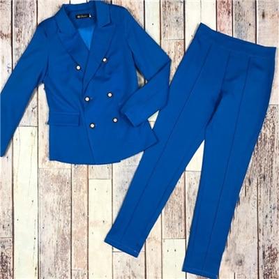 TAOVK Women's Blazer Pant Suits Notched Collar Buttons Design Jacket and Mid Lined Trousers OL Sets
