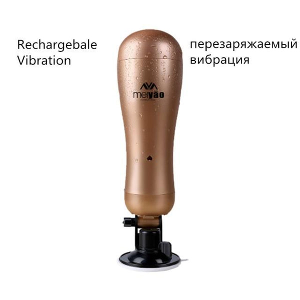 Voice Male Masturbator Artificial Vagina Real Pussy Handsfree Masturbation Cup Sex Toys for Men Suction Cup Vibrator Adults Toy
