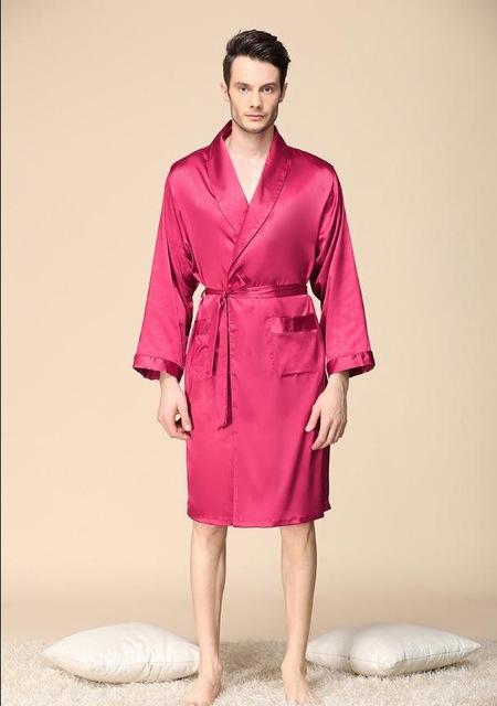 Luxury Designer Men's Silk Kimono Robe Plus 5XL Long Sleeve Sleepwear Bathrobe Oversized Satin Nightgown Summer Home Clothing