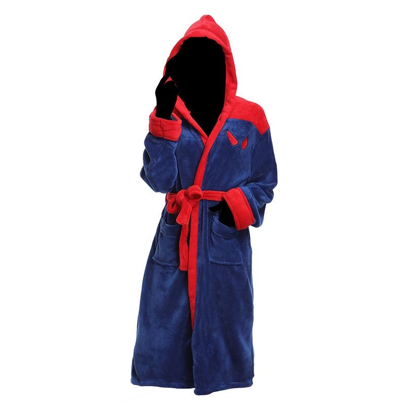 Flannel Robe Male With Hooded  Nightgowns Winter Bathrobe Men Pajamas Long Thick Men's Bathrobe Nightgowns Mens Bath Robe Winter