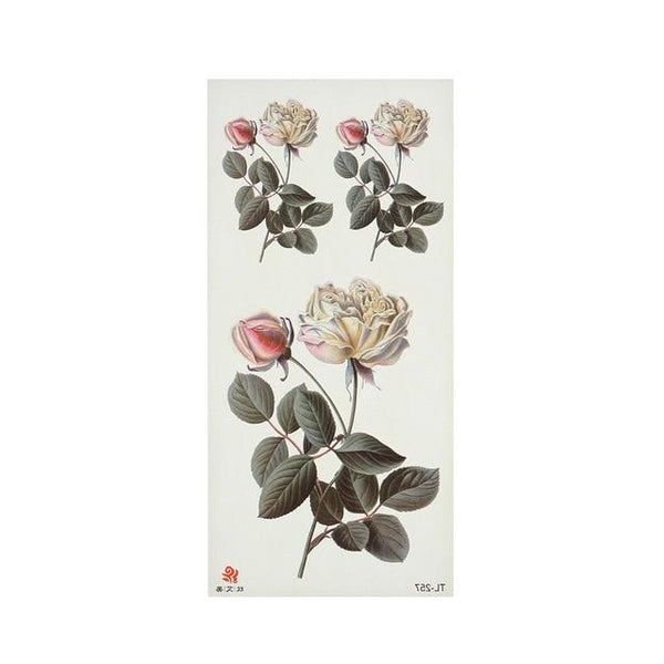 1Pc 3D Lifelike Rose Flower Sex Waterproof Temporary Tattoos Women Flash Tattoo Arm Shoulder Big Flowers Stickers