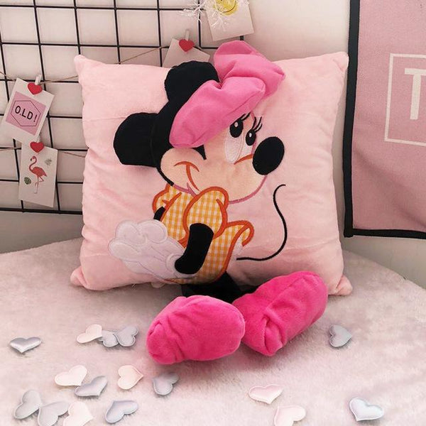 1pcs 35cm 3D Mickey Mouse And Minnie Mouse Plush Pillow Kawaii Mickey And Minnie Soft Cusion Gifts For Children