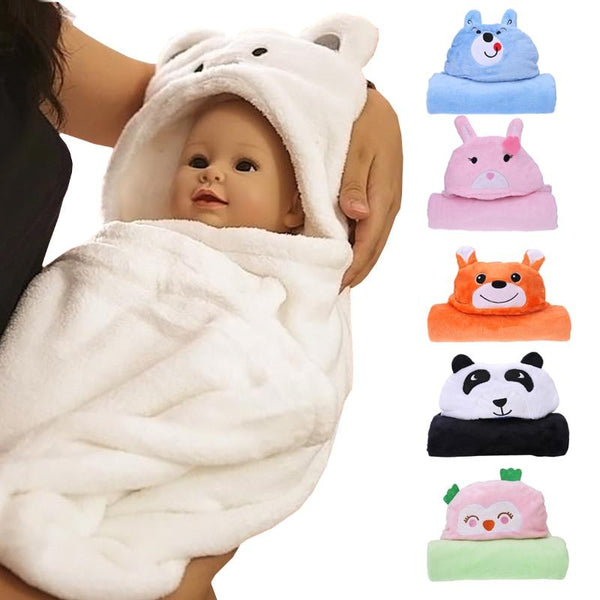 Newborn Baby Bathrobe Pajamas Cute Animal Cartoon Infants Kids Blanket Hooded Bathrobe Sleepers Toddler Comfortable Bath Towel
