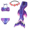 2019 New Girls Swimsuit Mermaid Tails for Swimming Princess Bikini Bathing Suit Set for 3-12Y(No Monofin)