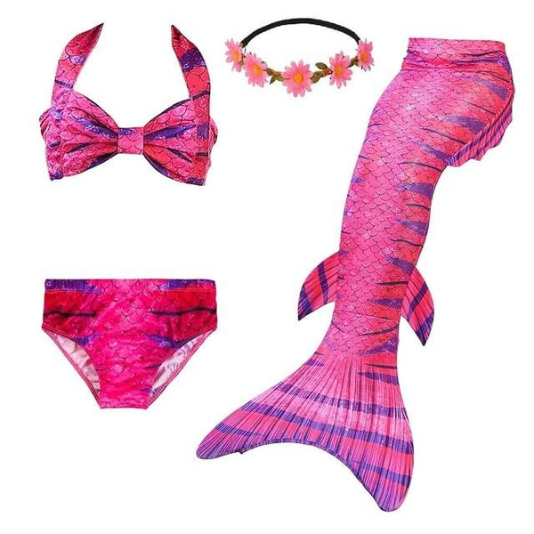 2019 New Girls Swimsuit Mermaid Tails for Swimming Princess Bikini Bathing Suit Set for 3-12Y(No Monofin)