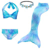 2019 New Girls Swimsuit Mermaid Tails for Swimming Princess Bikini Bathing Suit Set for 3-12Y(No Monofin)