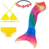 2019 New Girls Swimsuit Mermaid Tails for Swimming Princess Bikini Bathing Suit Set for 3-12Y(No Monofin)