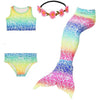 2019 New Girls Swimsuit Mermaid Tails for Swimming Princess Bikini Bathing Suit Set for 3-12Y(No Monofin)