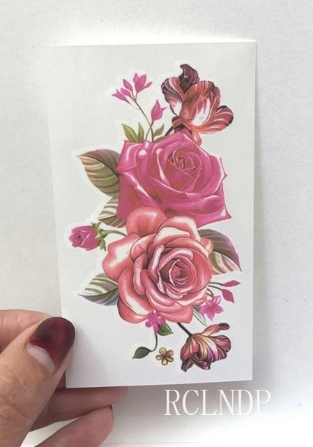 Waterproof Temporary Tattoo Stickers Beautiful Flower Rose fake Tatto Flash Tatoo Tatouage Hand Back Foot Arm for Girl Women Men