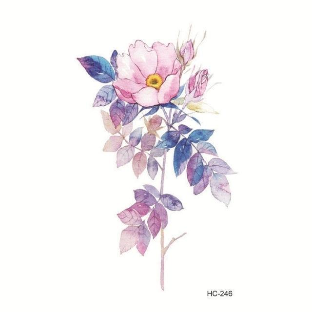 Waterproof Temporary Tattoo Stickers Beautiful Flower Rose fake Tatto Flash Tatoo Tatouage Hand Back Foot Arm for Girl Women Men