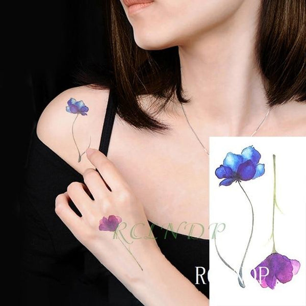 Waterproof Temporary Tattoo Stickers Beautiful Flower Rose fake Tatto Flash Tatoo Tatouage Hand Back Foot Arm for Girl Women Men